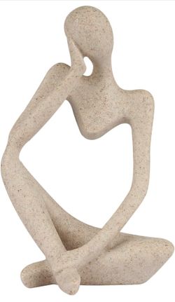 Abstract stone thinker statue - small