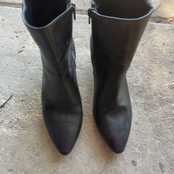 Black Leather Ankle Boots