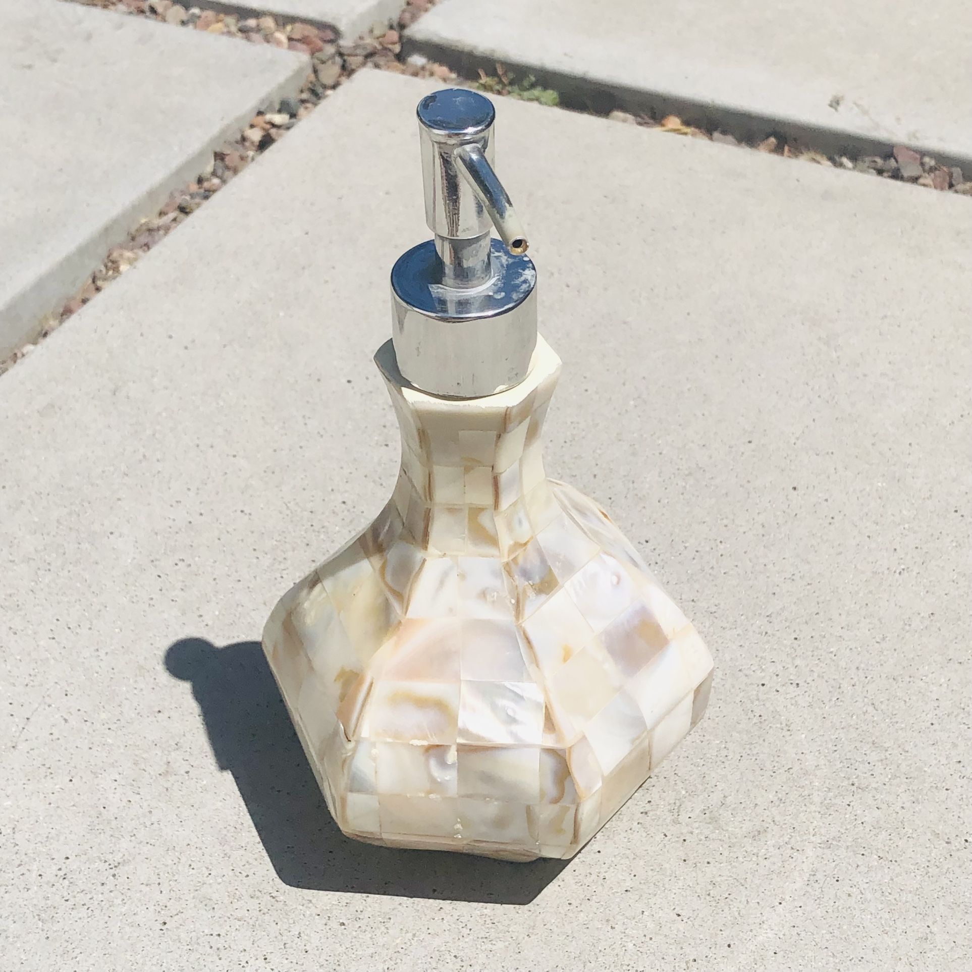 Soap/Lotion Dispenser Finished in Beautiful Mother of Pearl (Silver Lake)