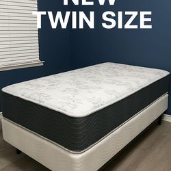 New twin mattress and box spring 2 pc bed frame is not included