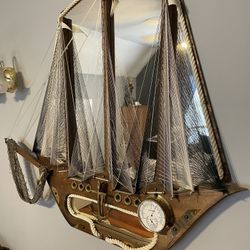 String Wall Art Ship With Mirror Back