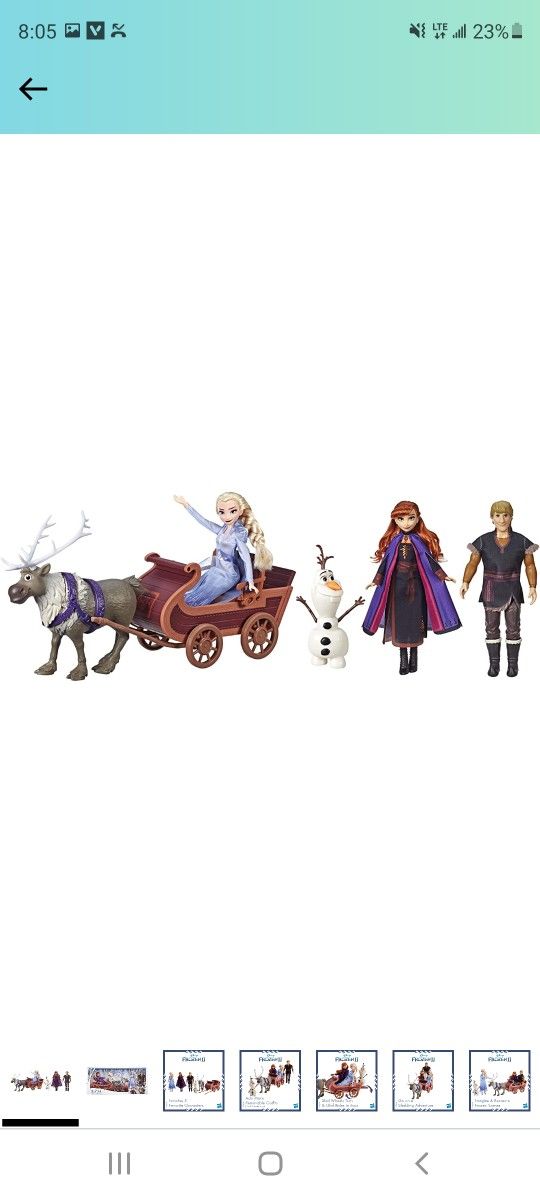 Disney Frozen Sledding Adventures Doll Pack, Includes Elsa, Anna, Kristoff, Olaf, & Sven Fashion Dolls with Sled Toy Inspired by The 2 Movie