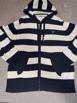 American Eagle Outfitters Striped Zip-Up Hoodie