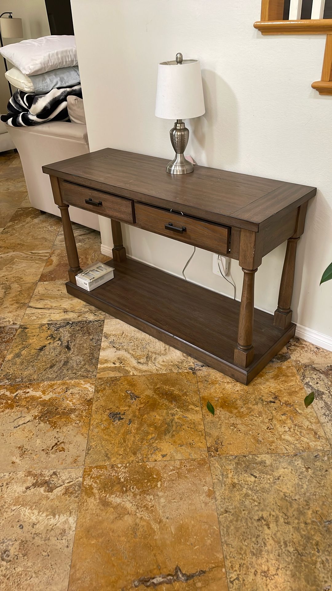 Console Table - Gray Wood