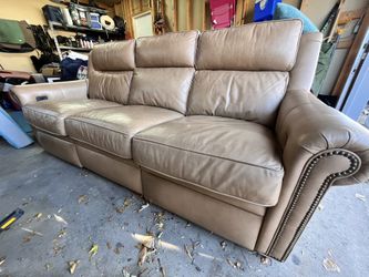 Leather Couch/ sofa with dual recliners