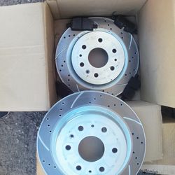 PowerStop brand drilled and slotted brake rotor and pad (6 lug) set O.B.O.