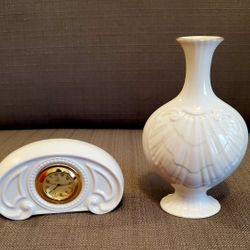 LENOX VASE & CLOCK-SET OF 2