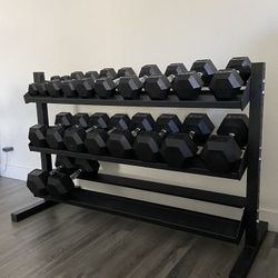 5-50lbs Dumbbells w/Rack 