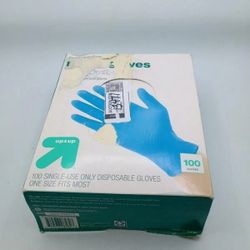 Powder-Free Nitrile Gloves 100 Count One Size Fits Most Blue