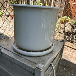 Ceramic Pot  3 drainage holes and saucer