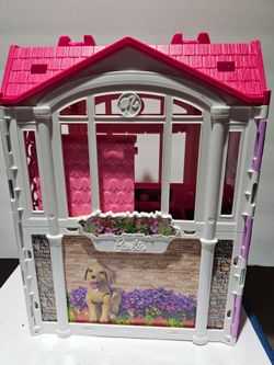 Barbie Glam Getaway Fold N Go House Play Set Mattel 2014 Portable Dollhouse
