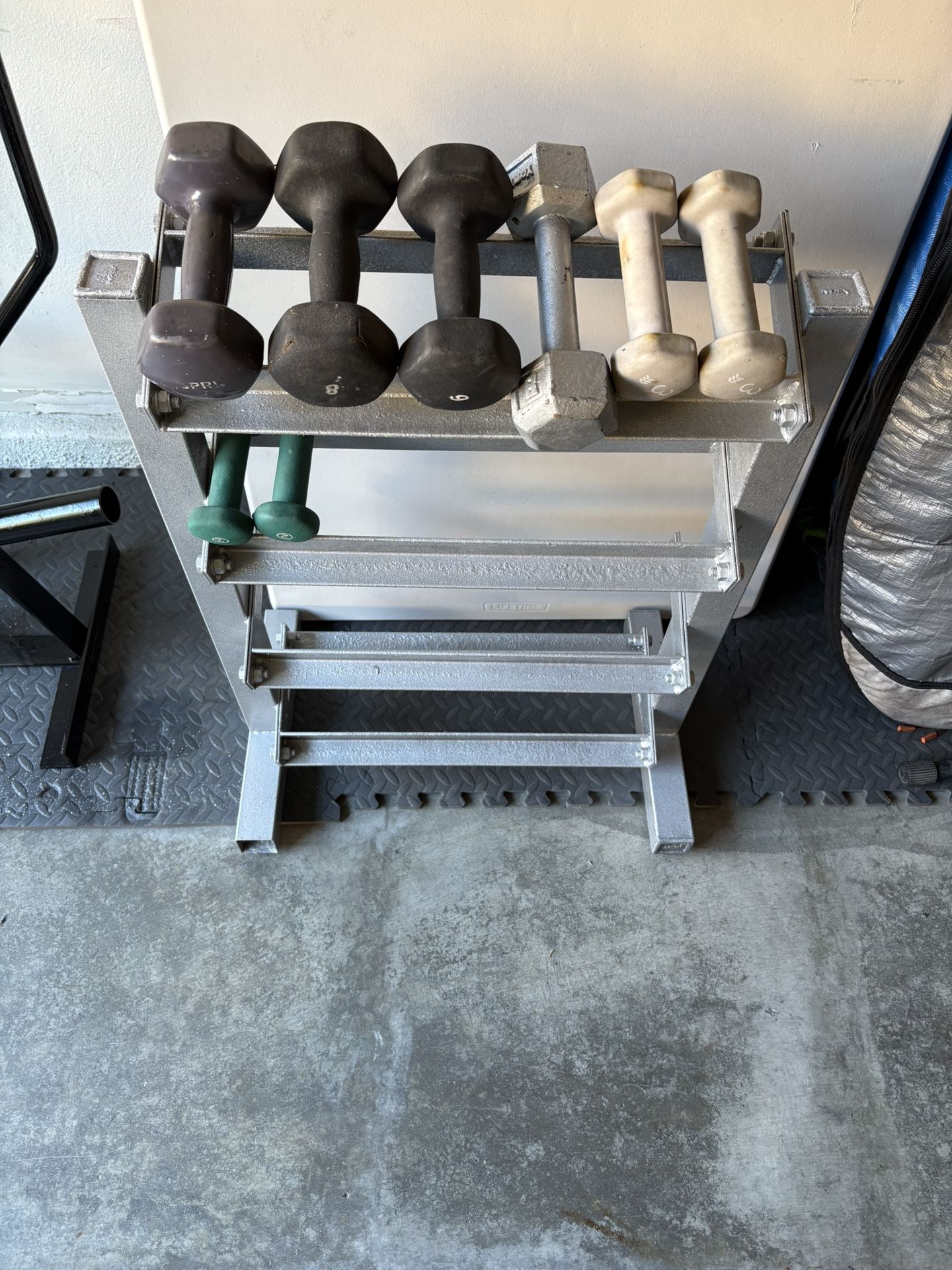 Weight Rack + Dumbbells