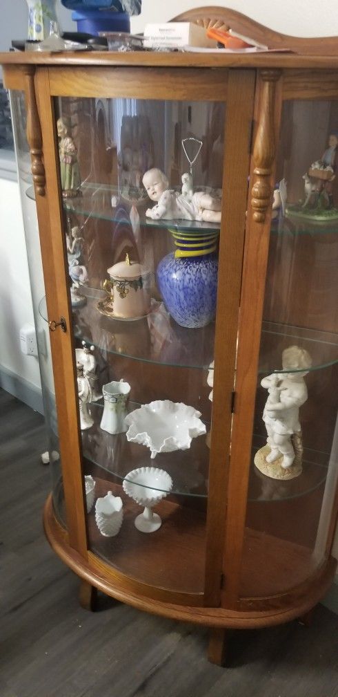 Rounded Glass Curio Cabinet