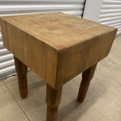 Classic Vintage Wooden Butcher Block 24”x24”x32”