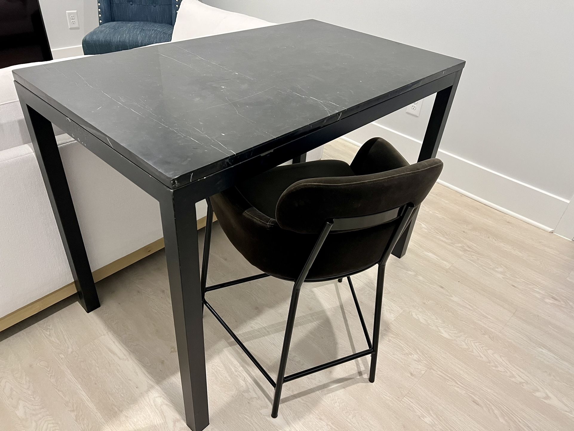 CB2 Black Azalea Mink Counter Stool, 1 Stool