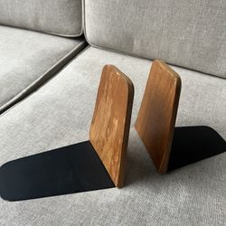 1 Set MCM Wood/Metal Bookends, Mid Century, 1 Free Extra Book End