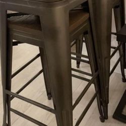 30” Industrial Bar Stools (4)