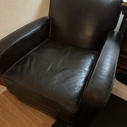 Genuine leather arm chair