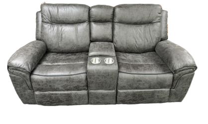 Glider Recliner Loveseat Grey Fabric