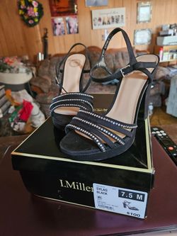 I. Miller Sylas Black Heeled Sandals Size 7.5