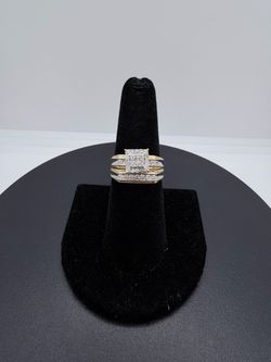 BRAND NEW 14KTT .38CTW Princess Bridal Set