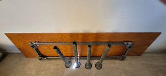 Industrial Wood Top Desk with Pipe Legs
