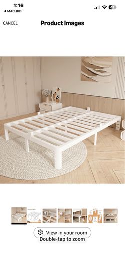 NEW WHITE BED FRAME IN BOX WORTH over $100