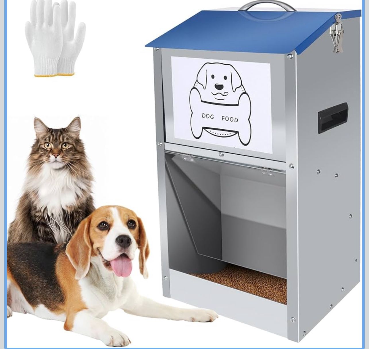 Galvanized Automatic Dog Feeder,Automatic Gravity-Fed Dog Feeder for Indoor & Outdoor Use,25LBS Capacity Food Dispenser for Small, Medium, and Large B