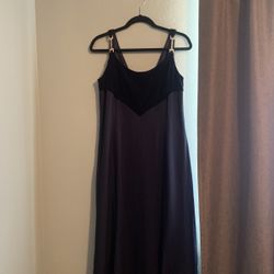 Dark Blue With Velvet , Elegant Formal Dress Size 14