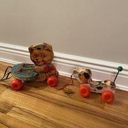 Fisher Price Vintage Toys - Bear And Puppy