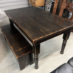 Solid Wood Kitchen Table And Benches 