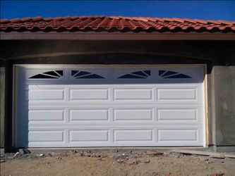 White Double Garage Door with Windows