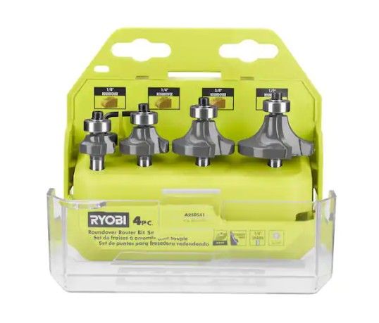 Roundover Router Bit Set (4-Piece) fit 1/4 in. collet