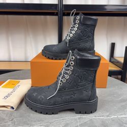 Louis Vuitton Black Monogram Ankle Boots