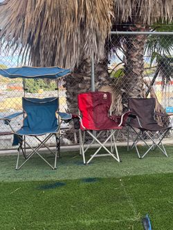 Set of 3 Folding Camping Chairs