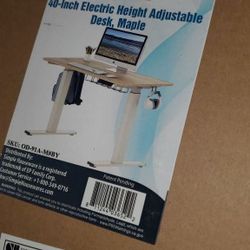 SHW Electric Hight Adjustable Desk 40" (Maple) 