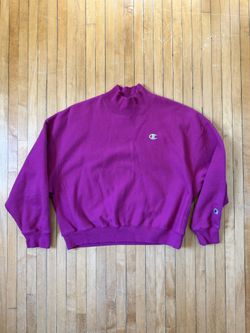 Champion Reverse Weave Inari Crop Mock Neck Magenta Women’s Sweatshirt Sz. L