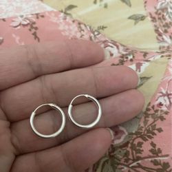 Real Silver Hoop Earring 