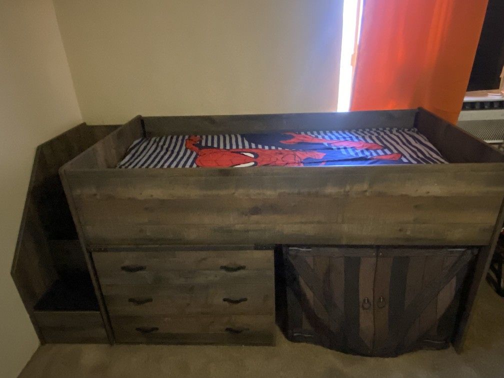 Ashley Frandern Twin Loft Bed w/ Storage & Stairs $250$