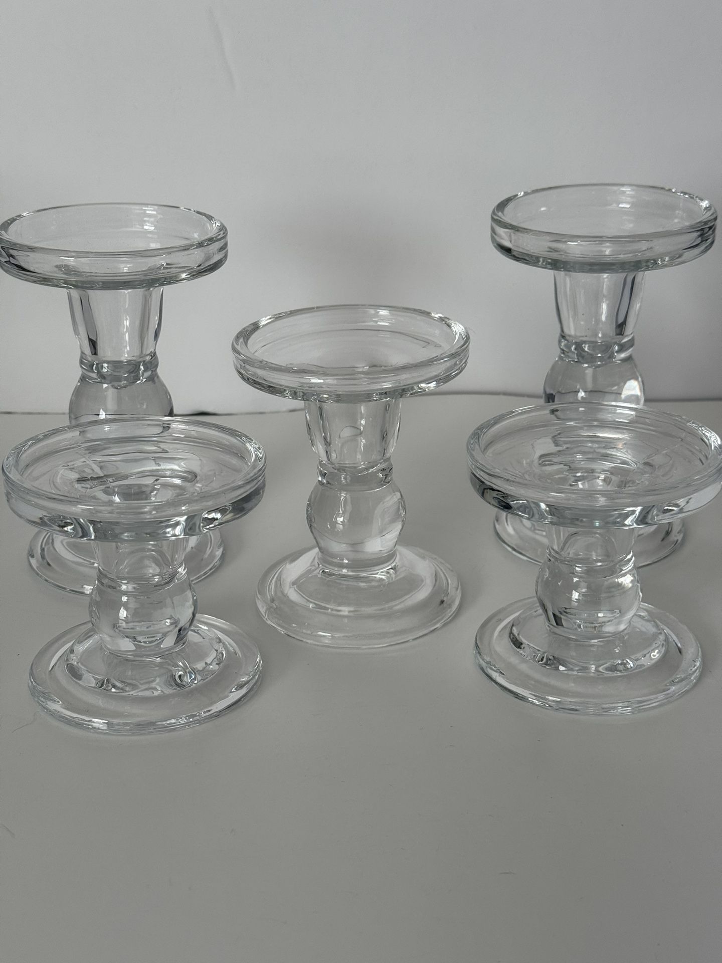 Glass candle holders 5pc New