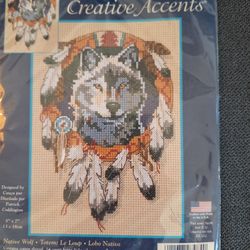 Cross Stitch Native Wolf