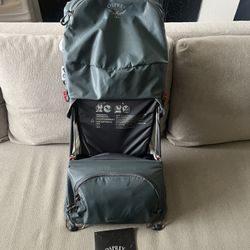 Osprey Poco LT  Gray Child Carrier With Rain Cover
