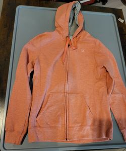 🪸 Champion Women's Heather Coral Full Zip Hoodie – Size Medium 🪸