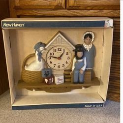 Vintage Burwood Granny Chic Goose Clock In Box