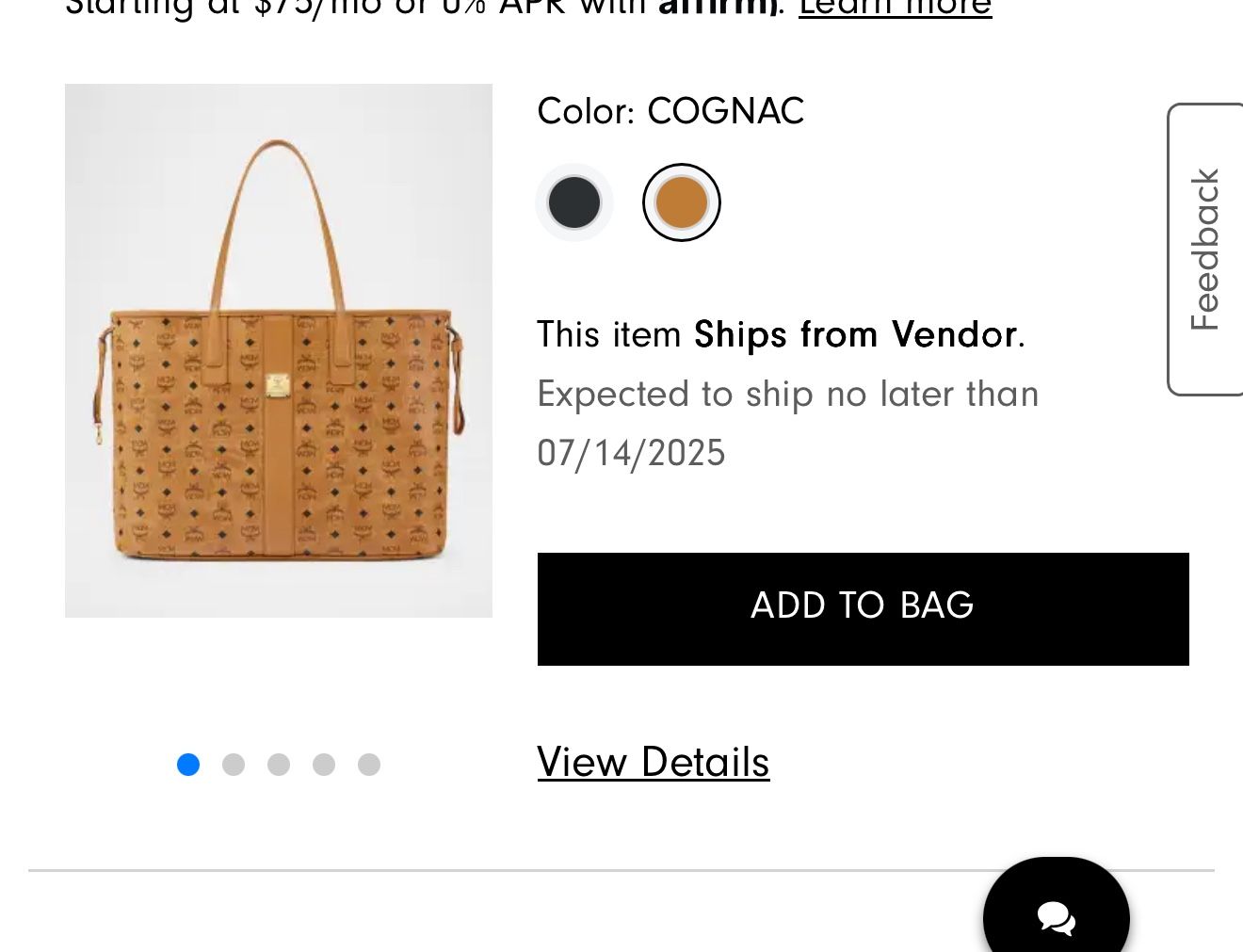 Large Reversible Mcm Tote Authentic Bag