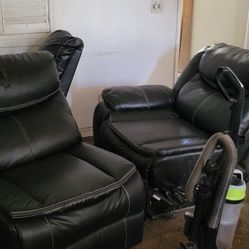 Black ,recliner ,sectional Couches