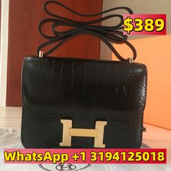 Hermes Shoulder Bag Constance 23 Box Calf Black box calf