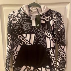 Adidas Black/White Sweater/hoodie Kids Size M (10/12)