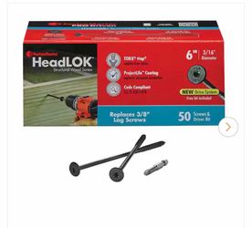 FastenMaster 6 in. HeadLOK Structural Wood Screws Flat Head Wood Screws, Black (50-Pack)