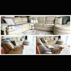 Comfortable Leather Couch W/ an Incline Seat